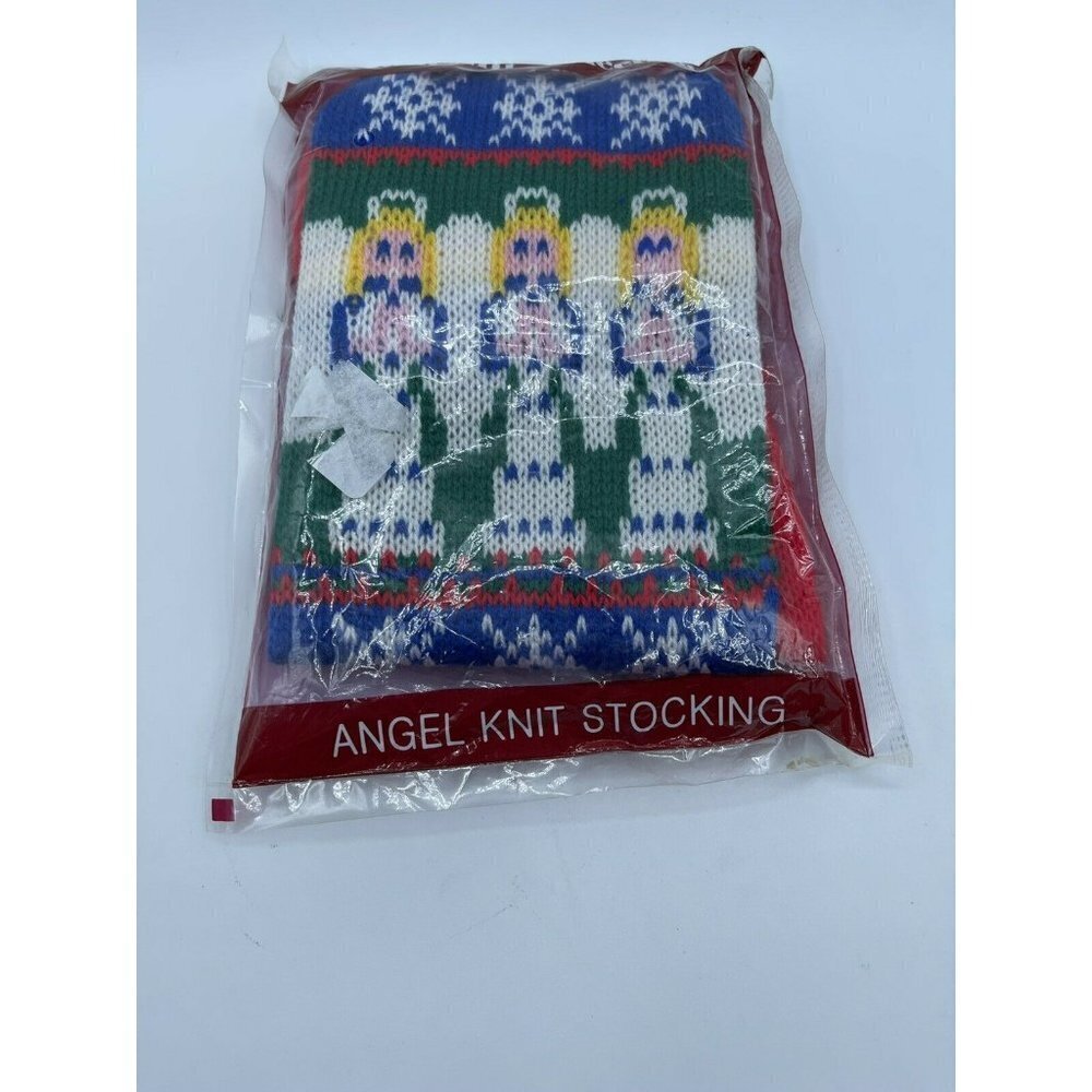 Vintage Avon Knit Christmas Angels Stocking In Package